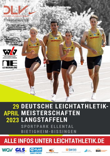 Plakat Deutsche Meisterschaften Langstaffeln, 29. April 2023, Bietigheim-Bissingen